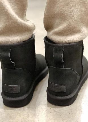 Ugg classic mini black, женские зимние замшевые угги/уги9 фото
