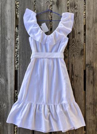 Платье миди белое новое лен вискоза linen by f &amp; f3 фото