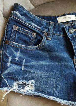 Шорти джинс джинсові бойфренд бойфренди шортики короткі дирки сині6 фото