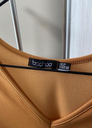 Горчичное платье boohoo6 фото