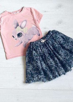 🌱пышная юбка нм 7/8 лет цена-185 г🌱футболка 120г