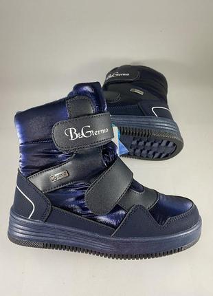 38 р. b&amp;g зимние термо сапожки женские темно синие ботинки биджи2 фото