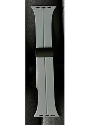Силіконовий ремінець з магнітною застібкою для apple watch starlight gray • 42/44/45/49mm