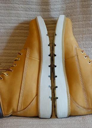 Желтые фирменные ботинки из натурального нубука timberland сша 38 р. (24 см.)7 фото