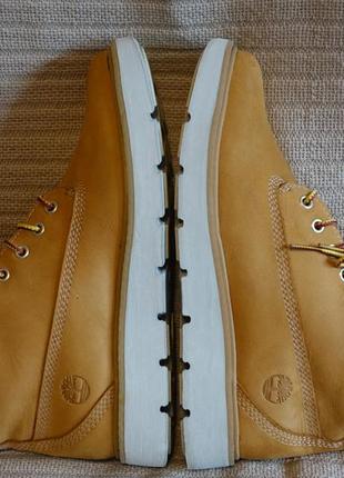 Желтые фирменные ботинки из натурального нубука timberland сша 38 р. (24 см.)8 фото