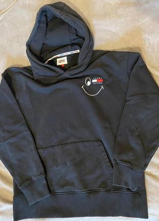 Худи  ⁇  tommy jeans smiley badge black  ⁇  ressinn
