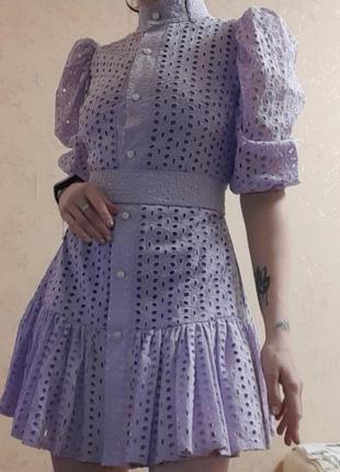 Міні сукня плаття батист прошва з воланами1 фото