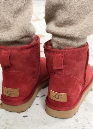 💞зимние угги💞женские замшевые красные уги с мехом. ugg2 фото