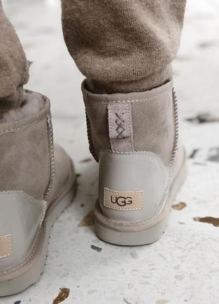 🌹ugg grey🌹жіночі зимові замшеві сірі уггі з хутром. угі4 фото