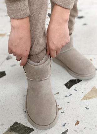 🌹ugg grey🌹женские зимние замшевые серые угги с мехом. уги7 фото