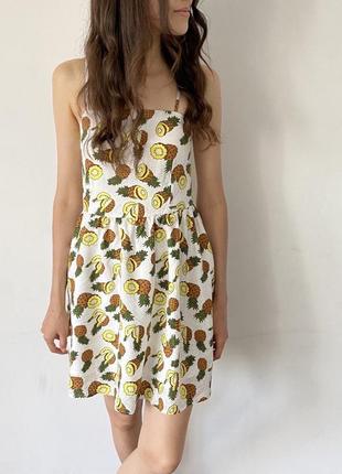 Сарафан літній принт ананаси сукня літо