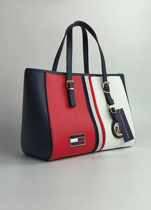 👜 tommy hilfiger large bag red/white2 фото