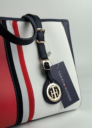 👜 tommy hilfiger large bag red/white5 фото