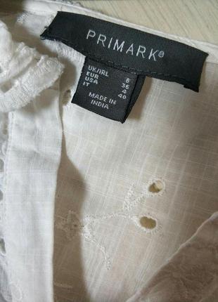 Эффект!трендовая блуза блузка топ вышивка ришелье прошва объемный рукав рюши бренд primark atmosphere,р.8 дефект!!4 фото