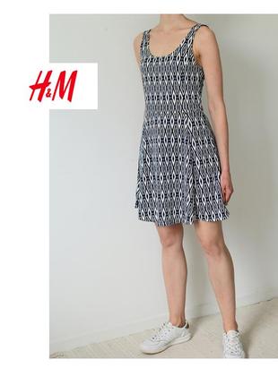 Женское мини платье h&m. платье короткое на лето. синий сарафан