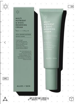 Мультифункциональный крем для лица allies of skin multi nutrient &amp; dioic renewing cream 50 мл