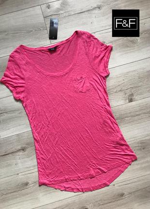 Футболка с нагрудным карманом розовая f&f