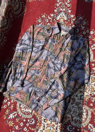 Шовкова рубашка вінтаж ретро шовк сорочка італія4 фото