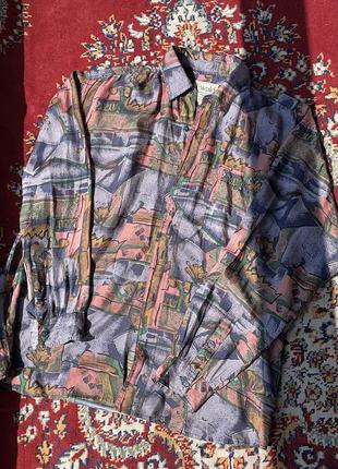 Шовкова рубашка вінтаж ретро шовк сорочка італія3 фото