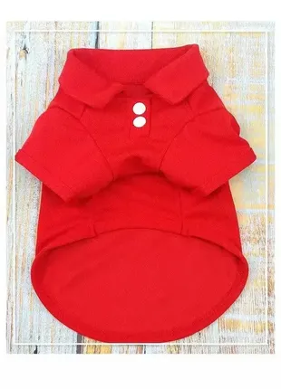 Футболка поло червона для котів сфінксів, маленьких і середніх собак n0390