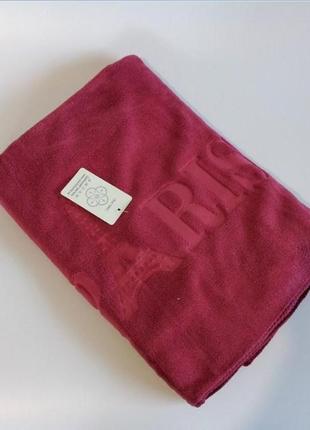 Банные полотенца париж, полотенце микрофибра 140*70 см,полотенца красные банные, полотенца с петелькой1 фото