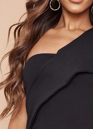 Чорна сукня футляр міді асиметрія 🖤 plt4 фото