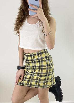 Юбка мини в клетку по фигуре boohoo