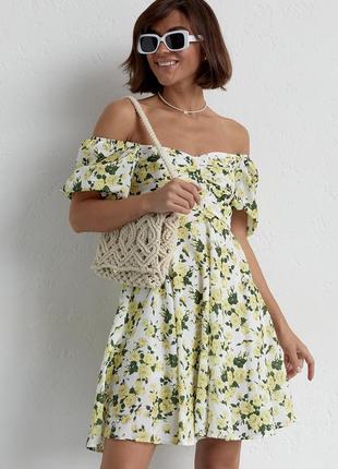 Літня коротка сукня плаття міні з відкритими плечима