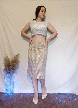 Юбка карандаш винтаж миди юбка s m essentiel city