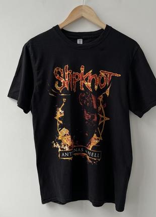 Slipknot antennas to hell official merch tshirt футболка мерч черная оригинал рок группы металл с принтами