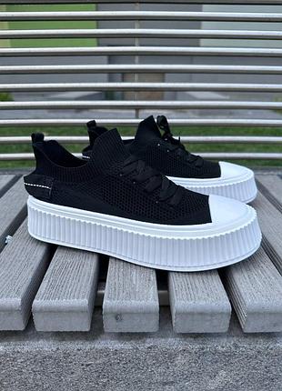 Жіночі кеди кросівки сітка кроси чорні