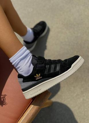 Мужские кроссовки adidas forum black white 2