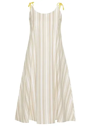 Стильное женское платье max &amp;co, летнее платье миди в полоску, коттоновое платье миди с карманами4 фото