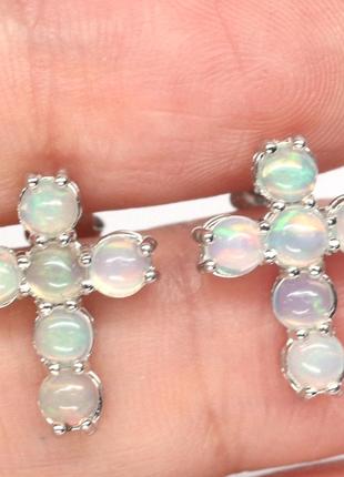 Серьги серебро 925 натуральный опал