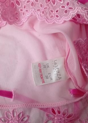 Новая нежно розовая кружевная майка la senza нижнее белье пеньюар пижама майка3 фото