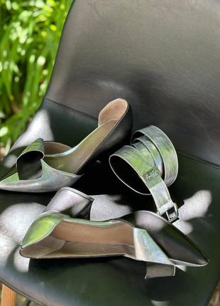 Эксклюзивные туфли лодочки из натуральной итальянской кожи и замша женские на каблуке с бантиком3 фото