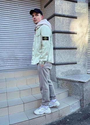 Разрыв🤩 коттоновая рубашка stone island с патчем стон айленд качественная мужская