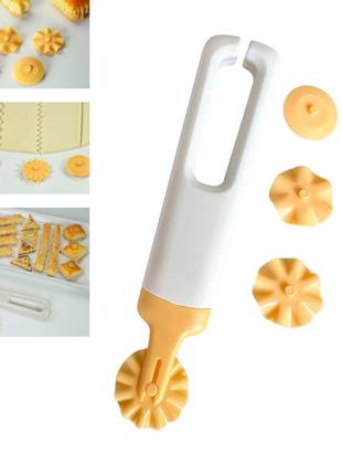 Ролик нож для теста с сменными дисками колесиками 15.5 см