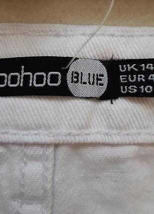 Джинсова міні спідниця з бахромою по подолу boohoo8 фото