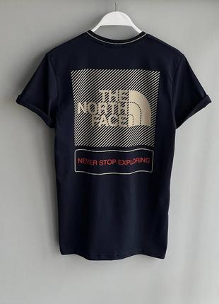 Мужская футболка the north face темно-синего цвета2 фото