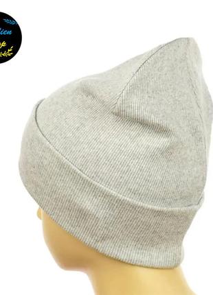 ● трикотажная демисезонная шапка - fendi / фенди - светло-серый ●2 фото