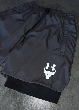 Чоловічі спортивні шорти under armour сірого кольору2 фото