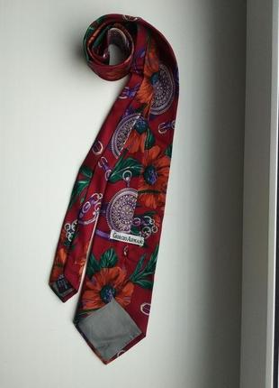 Стильный шелковый галстук от giorgio armani в цветочный принт3 фото
