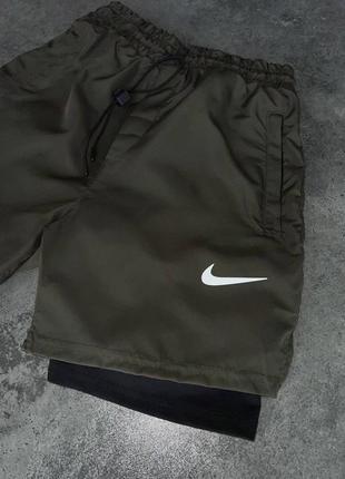 Чоловічі спортивні шорти nike кольору хакі2 фото