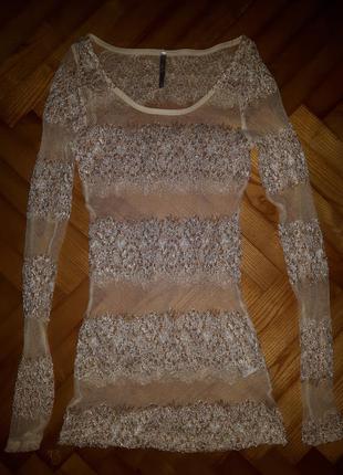 Блуза, сіточка з гіпюром, від trac! p.-m