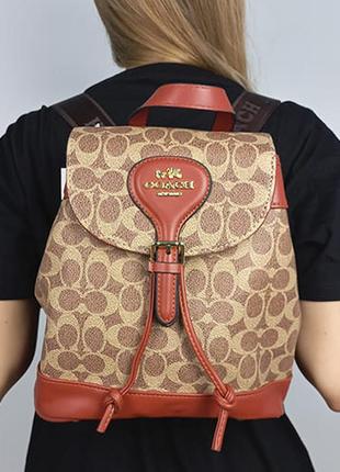 Рюкзак coach signature evey backpack коричневый