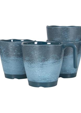 Набір чашок ударостійких 300 мл gimex mug stone 4 pieces 4 person dark blue