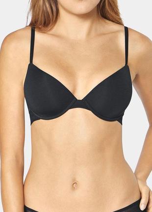 70в sloggi. черный бюстгальтер с гладкими чашечками
