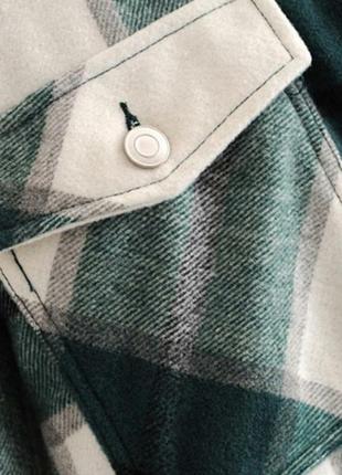 Рубашка в клетку плотная теплая фланелевая байковая легкое пальто в стиле zara3 фото