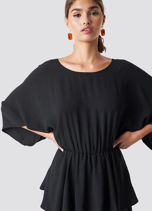 Брендовое черное женское платья миди с открытой спиной na-kd4 фото